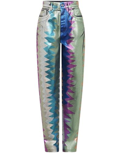 Dolce & Gabbana Pantalones de brillo de - Azul