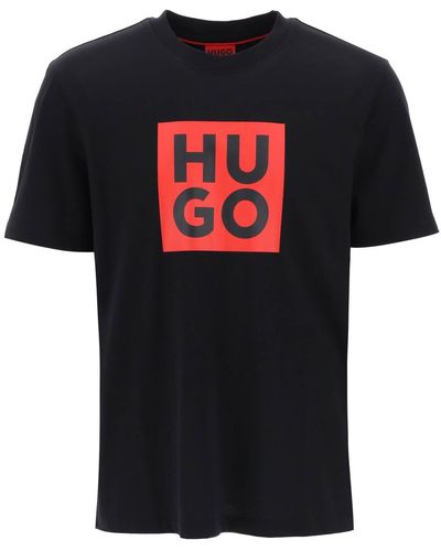 HUGO Daltor T-Shirt mit Logo-Print - Schwarz