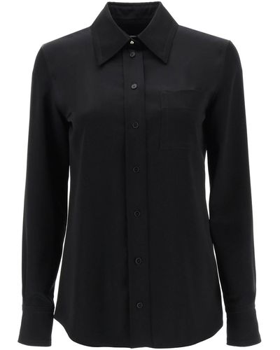 Lanvin Satin Pocket Shirt - Zwart