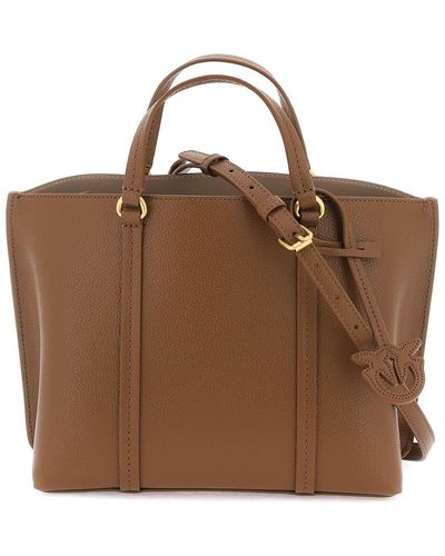 Pinko Carrie Shopper Classic Handbag - Bruin
