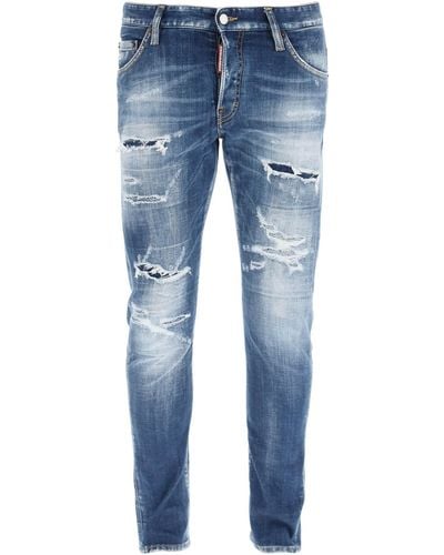 DSquared² Mittlerer Slash -Waschen sexy Twist Jeans - Blau