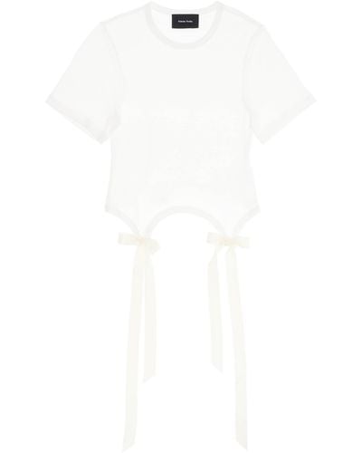 Simone Rocha Eenvoudig T -shirt Met Boogstaarten - Wit