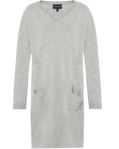 Emporio Armani Knee-length Knitted Dress - Gray