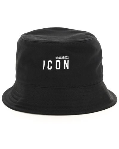 DSquared² 'icon' Bucket Hat - Zwart