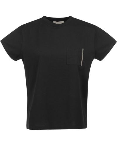Fabiana Filippi Cotton Jersey T -shirt - Zwart