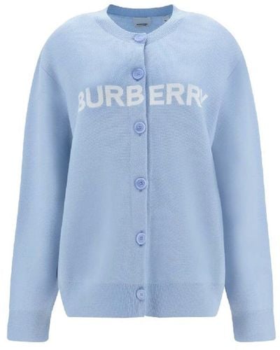Burberry Algodón Y Cardigan De lana - Azul