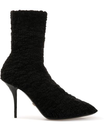 Dolce & Gabbana Shearling Boots - Zwart