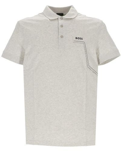 BOSS 50506183 Mann hell/pastellgraues T -Shirt und Polo - Weiß
