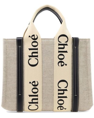 Chloé Chloé Woody Small Handbag - Natural