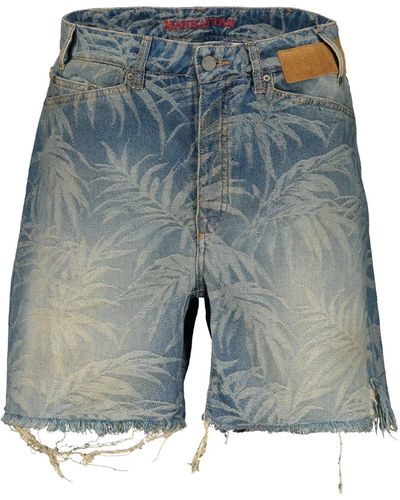 Palm Angels Pantaloncini di jeans Jungle - Blu
