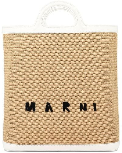 Marni Raffia-Effect Handbag - Natural
