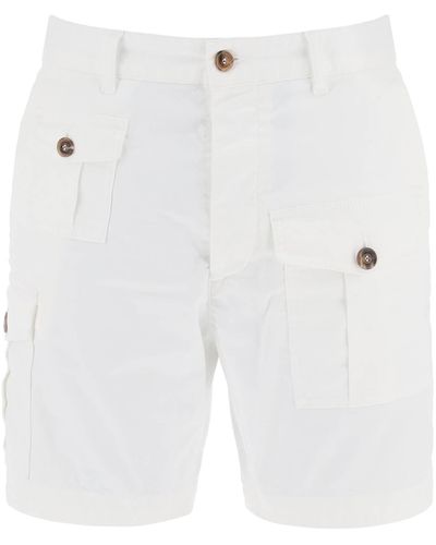 DSquared² Sexy Vrachtbermuda Shorts Voor - Wit