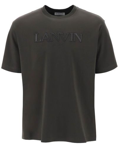 Lanvin Oversized T-shirt Met Logo-opschrift - Zwart