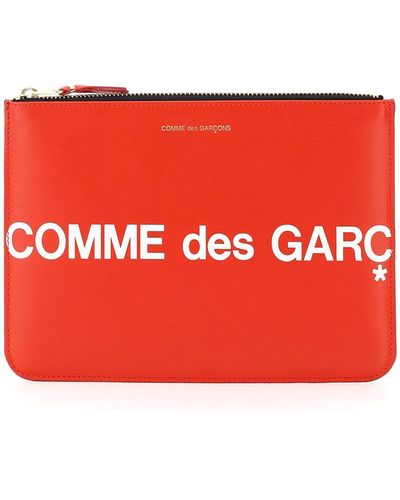 Comme des Garçons Comme des Garcons Portemonnaie aus Leder mit Logo - Rot