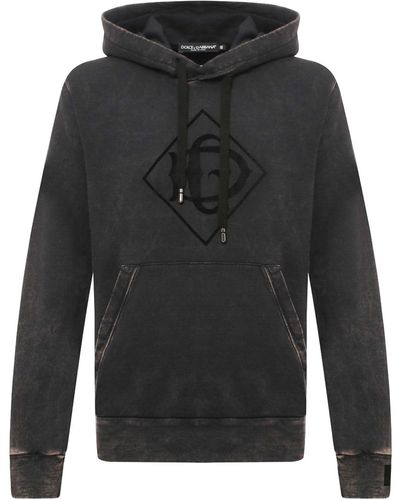 Dolce & Gabbana Logo Hooded Sweatshirt - Black