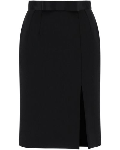 Dolce & Gabbana Falda de la rodilla "con satén - Negro