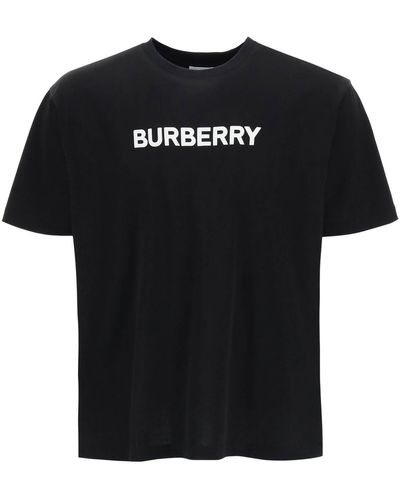 Burberry Oversized-T-Shirt aus Baumwoll-Jersey mit Logoprint - Schwarz