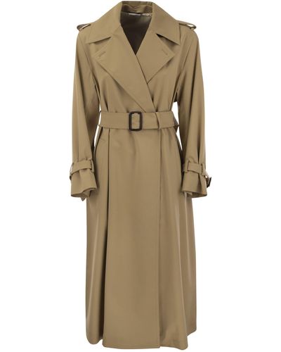 Weekend by Maxmara Giottra Double Breasted Trench Coat In Water Repellent Gabardine - Naturel