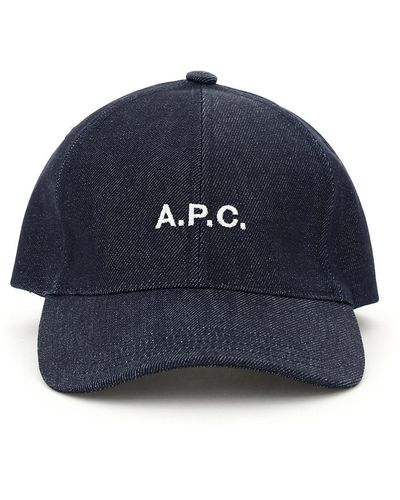 A.P.C. Charlie Denim Baseballkappe - Blauw