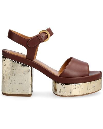 Chloé Chloe 'odina Lederen Sandalen - Bruin