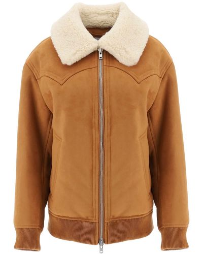 Stand Studio Bomber In Eco Shearling Lillee - Marrone