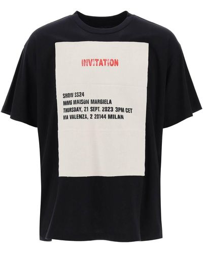 MM6 by Maison Martin Margiela Uitnodiging Print T -shirt Met - Zwart