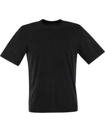 Majestic Majestuosa camiseta de manga corta en Lyocell y algodón - Negro