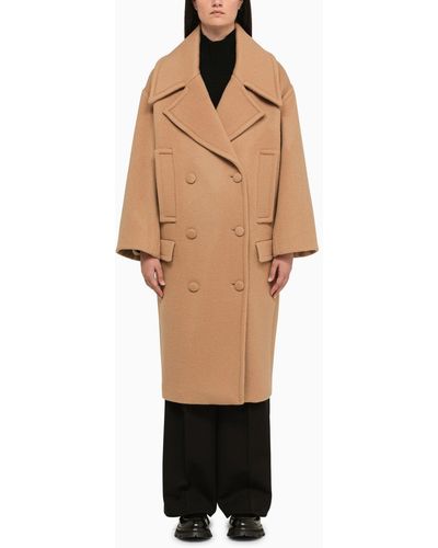 Margaux Lonnberg Carmen Camel Double Breasted Maxi Coat - Natural