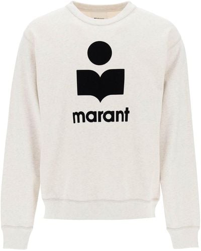 Isabel Marant Mikoy Flocked Logo Sweatshirt - Weiß