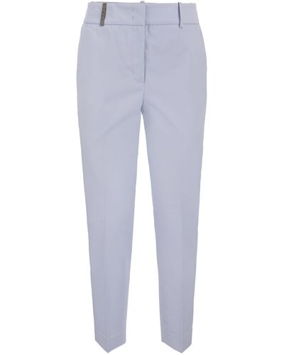 Peserico Stretch Cotton Pants - Blue