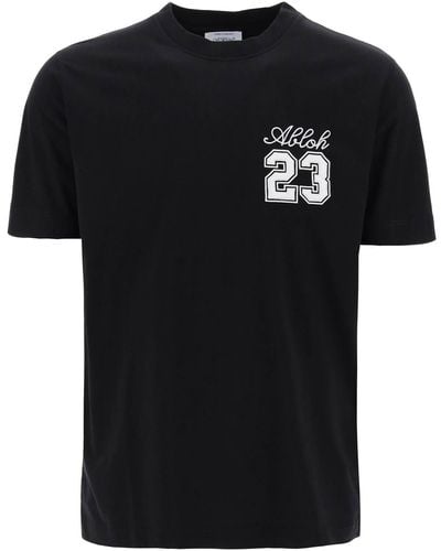 Off-White c/o Virgil Abloh Crew Neck T -Shirt mit 23 Logo - Schwarz