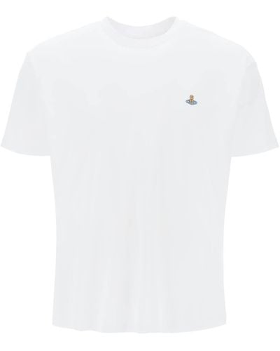 Vivienne Westwood Classic T Shirt con logotipo de orbe - Blanco