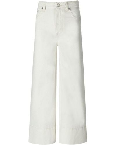 Ganni White Cropped Jeans - Weiß
