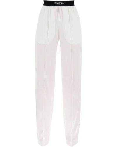 Tom Ford Silk Pajama Pants - White