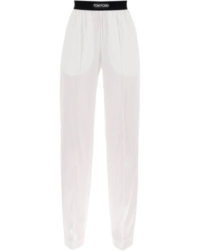 Tom Ford Seidenpyjama Hosen - Weiß