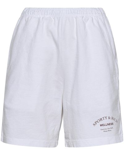 Sporty & Rich Shorts di cotone bianco sportivo e ricco - Blu