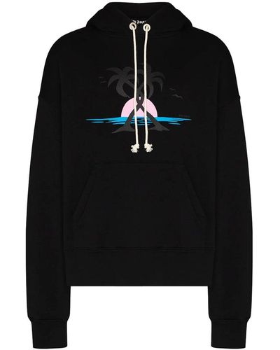 Palm Angels Sweatshirt aus Baumwolle in Übergröße - Schwarz