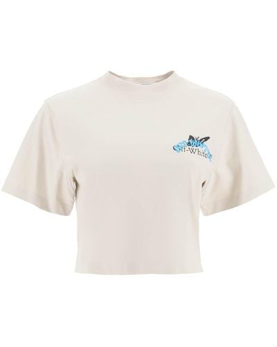 Off-White c/o Virgil Abloh Off weißes Schnitt Schmetterling T -Shirt