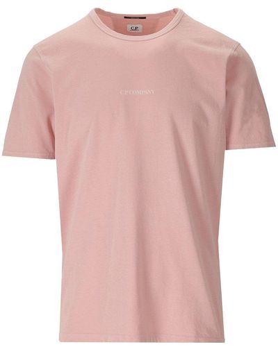 C.P. Company C.P. Firmentrikot 24/1 Widerstand gefärbt rosa T -Shirt - Pink