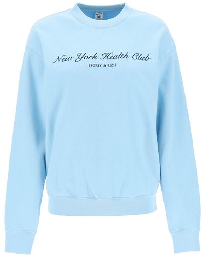 Sporty & Rich 'ny Health Club' Stroomde Sweatshirt - Blauw