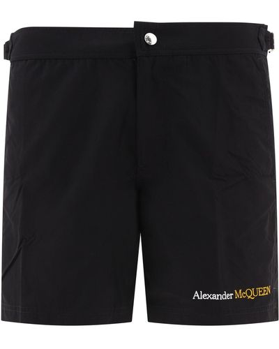 Alexander McQueen Nylon Swim Shorts - Black
