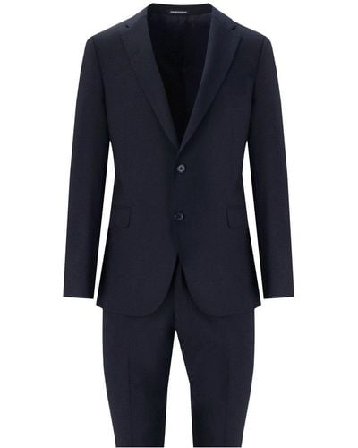 Emporio Armani Blue Single Breasted Anzug - Blau