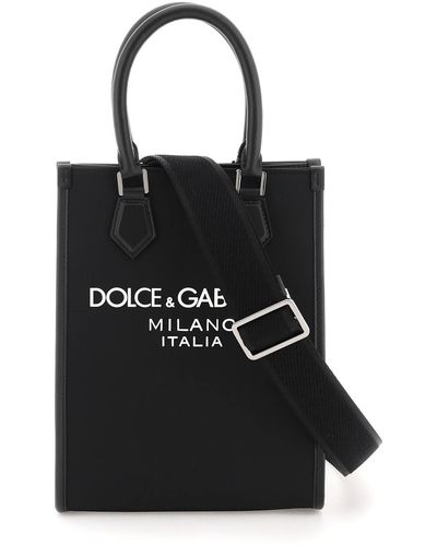 Dolce & Gabbana Kleiner Nylon -Tasche mit Logo - Schwarz