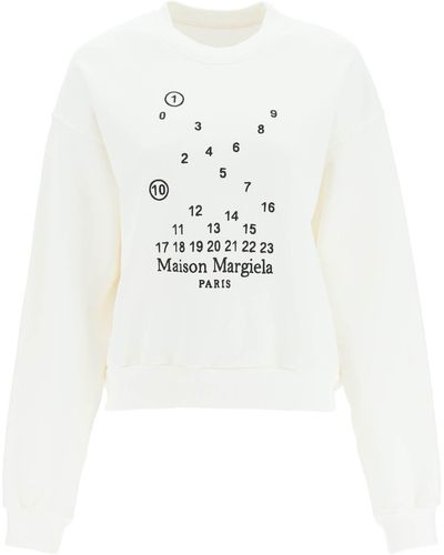 Maison Margiela Sweat brodé logo - Blanc