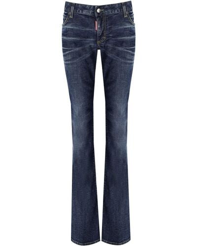 DSquared² Mittlere Taille Flare Blue Jeans - Blau