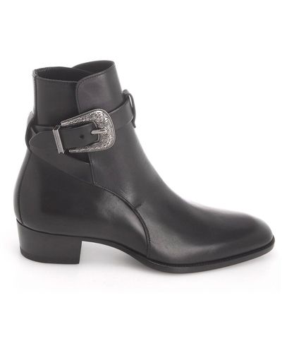 Saint Laurent Leather Ankle Boots - Brown