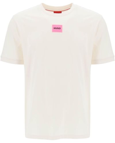HUGO Diragolino Logo T -Shirt - Weiß
