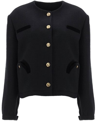 Blazé Milano 'missy Gliss' Tweed Jacket - Zwart