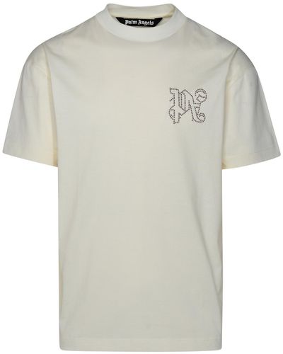 Palm Angels Weiße Baumwoll -T -Shirt
