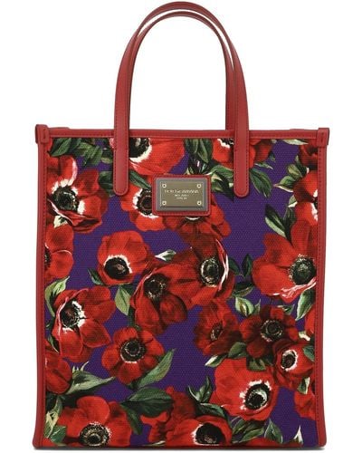 Dolce & Gabbana Tasche mit Blumenkraftdruck - Rot